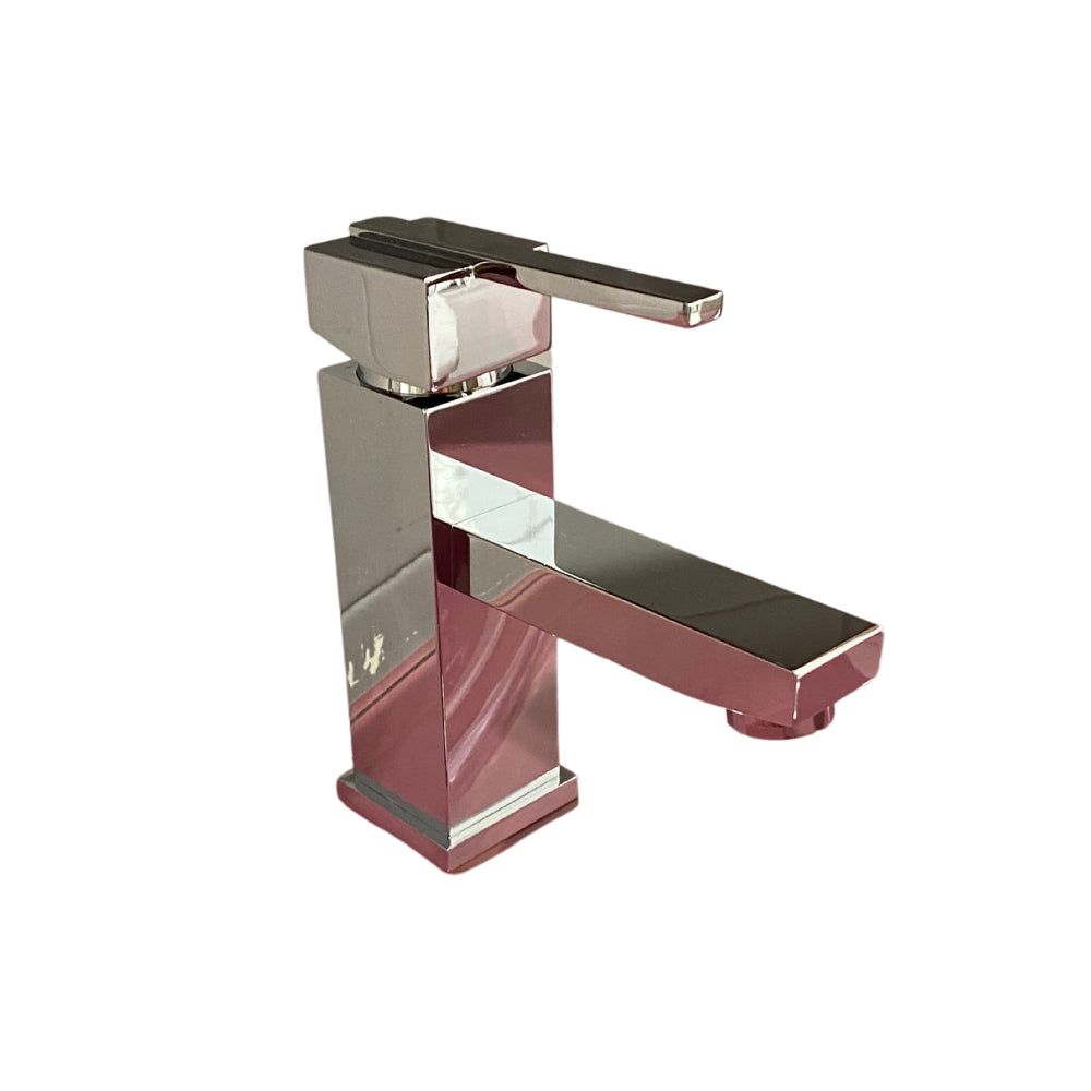 Rubinetto Miscelatore Monocomando Lavabo in Ottone Quadra Cromato...
