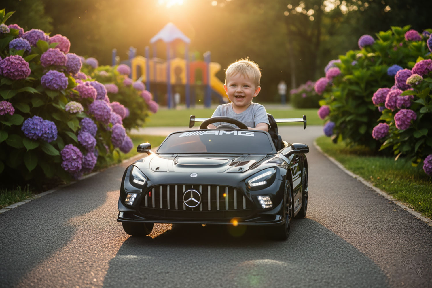 Macchina Elettrica per Bambini Licenza Ufficiale Mercedes Benz GT3 Telecomandata 12V 4,5Ah Nero...