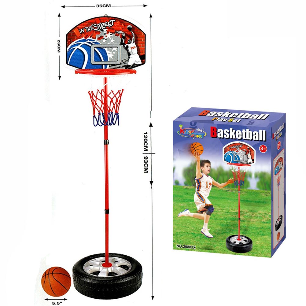 Basket Canestro Piantana per Bambini Altezza Regolabile 120 cm con Pallone...