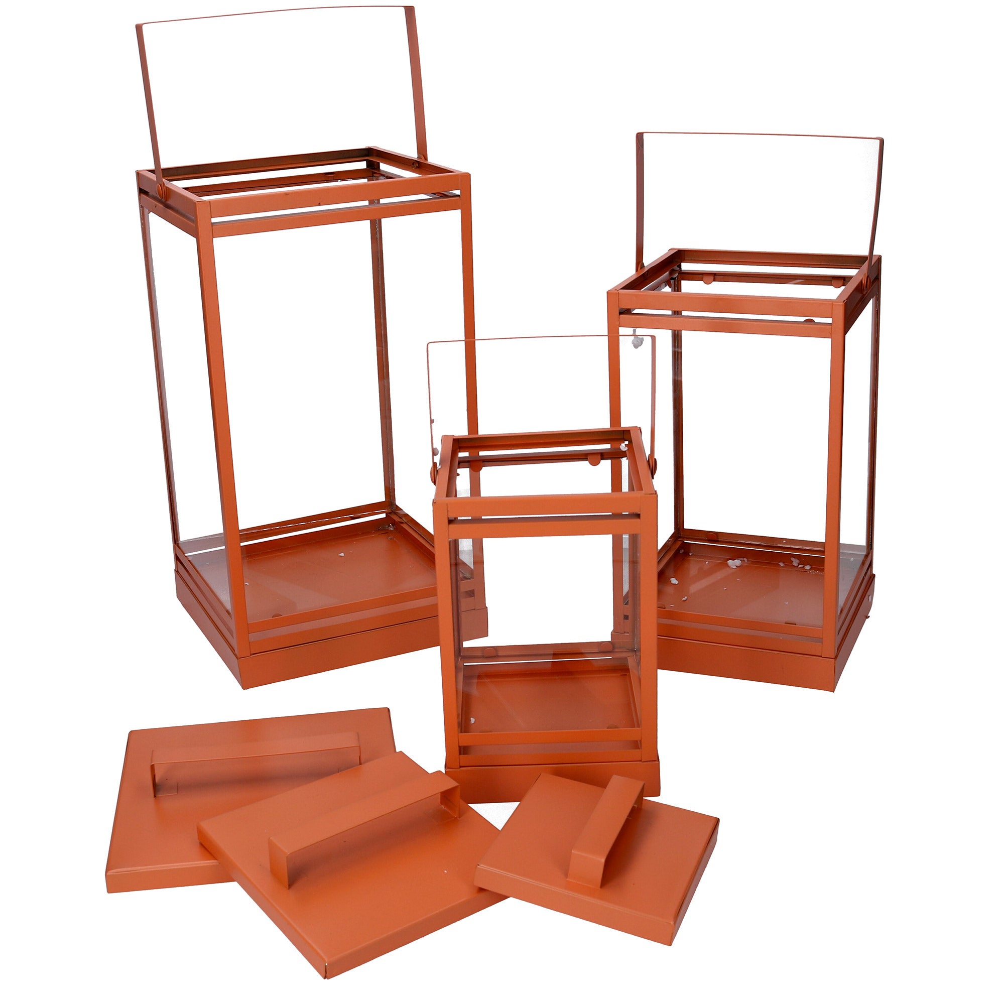Set 3 Lanterna in metallo arancione...