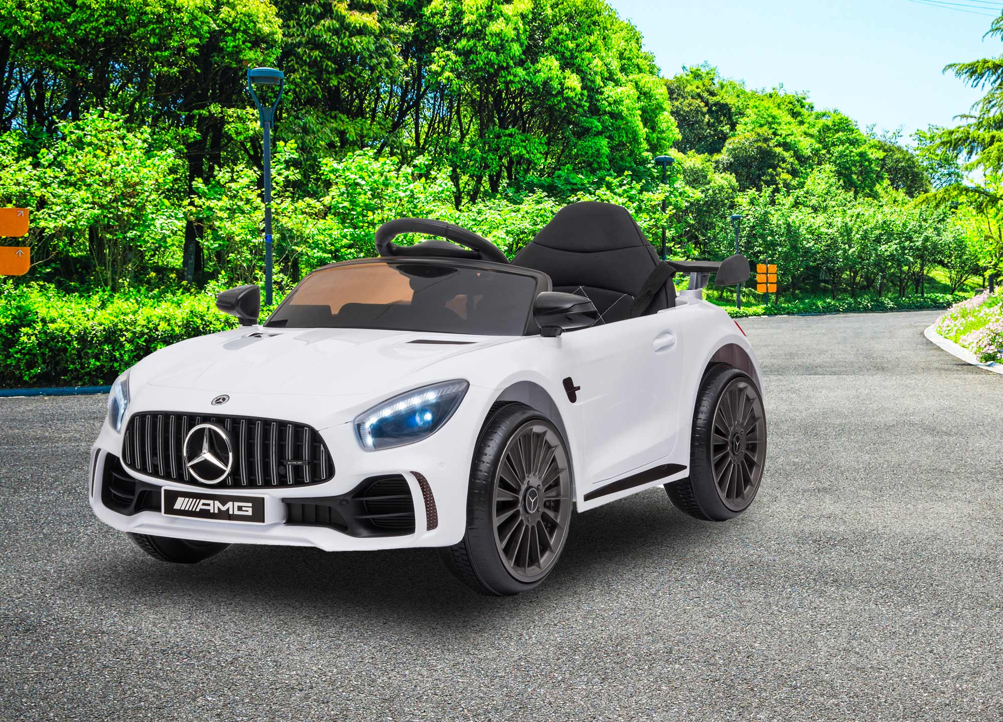 Macchina Elettrica per Bambini 12V con Licenza Mercedes GTR Small AMG Bianca