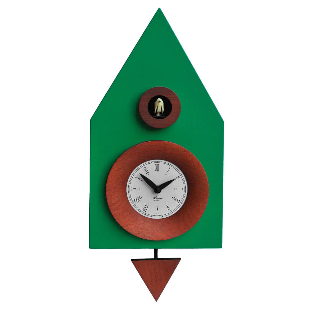 Orologio a Cucù da Parete 20X36X13Cm Pirondini Italia Dark Verde Traffico