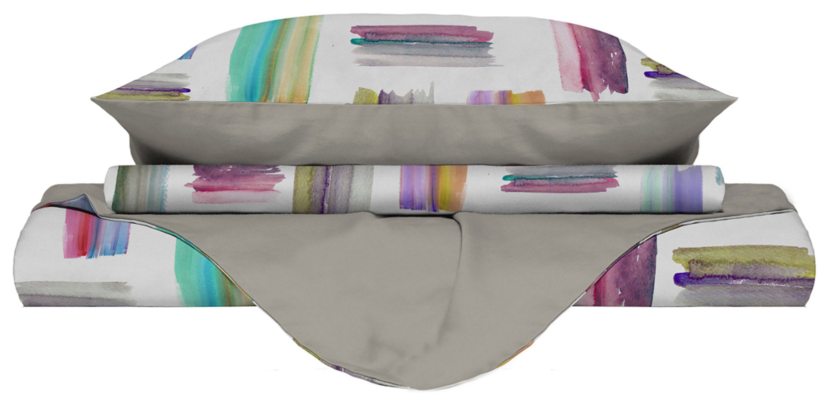 Copripiumino Singolo con Stampa sul Sacco e Federe Doubleface Multicolor 