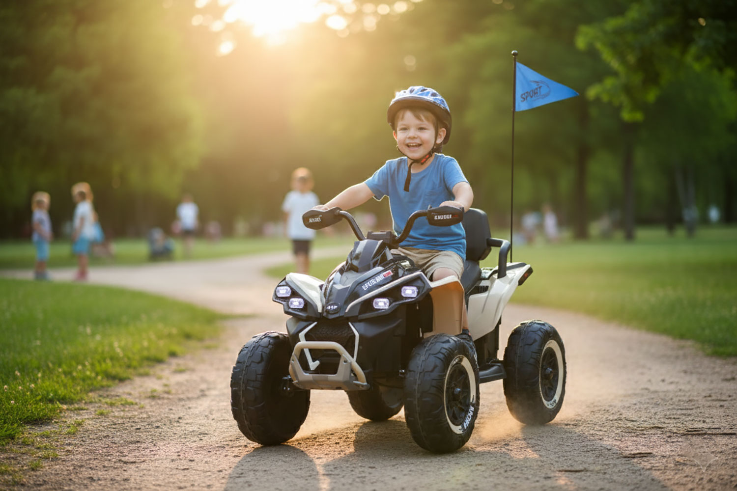 Quad Elettrico per Bambini ATV Safari Gold 24V fino a 60 kg con Telecomando Beige...