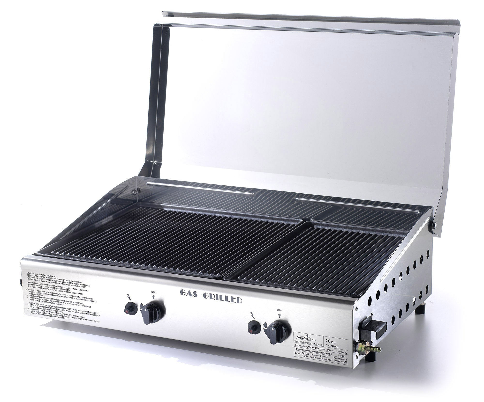 Doppia Piastra di Cottura in Ghisa a Gas GPL Ompagrill Plancha Double 4069 Cover