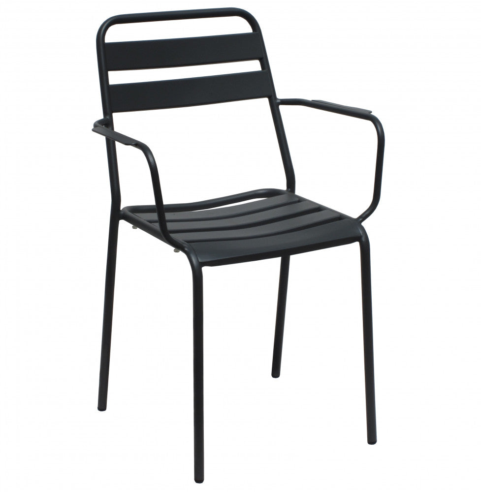 Poltrona Bristol Impilabile 51x52x81 h cm in Acciaio Antracite