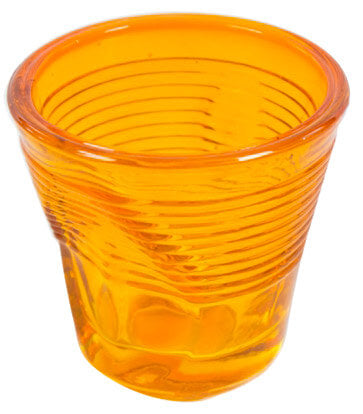 Set 6 Tazzine da Caffè Accartocciati Ø6,5 cm in Vetro Pressato Kaleidos Arancioni...