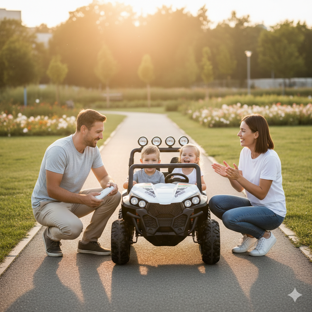 Macchina Elettrica per Bambini Licenza Ufficiale Polar 24V Fuoristrada 2 Posti Bianco...