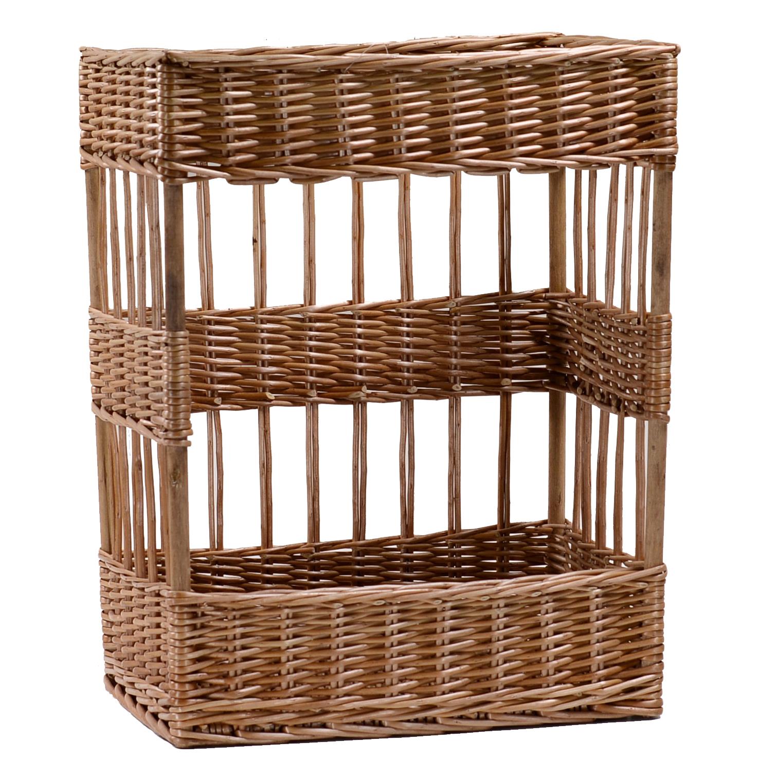 Image of Cesta espositore in vimini rettangolare cm 38x28xh48 - base cm 36x26