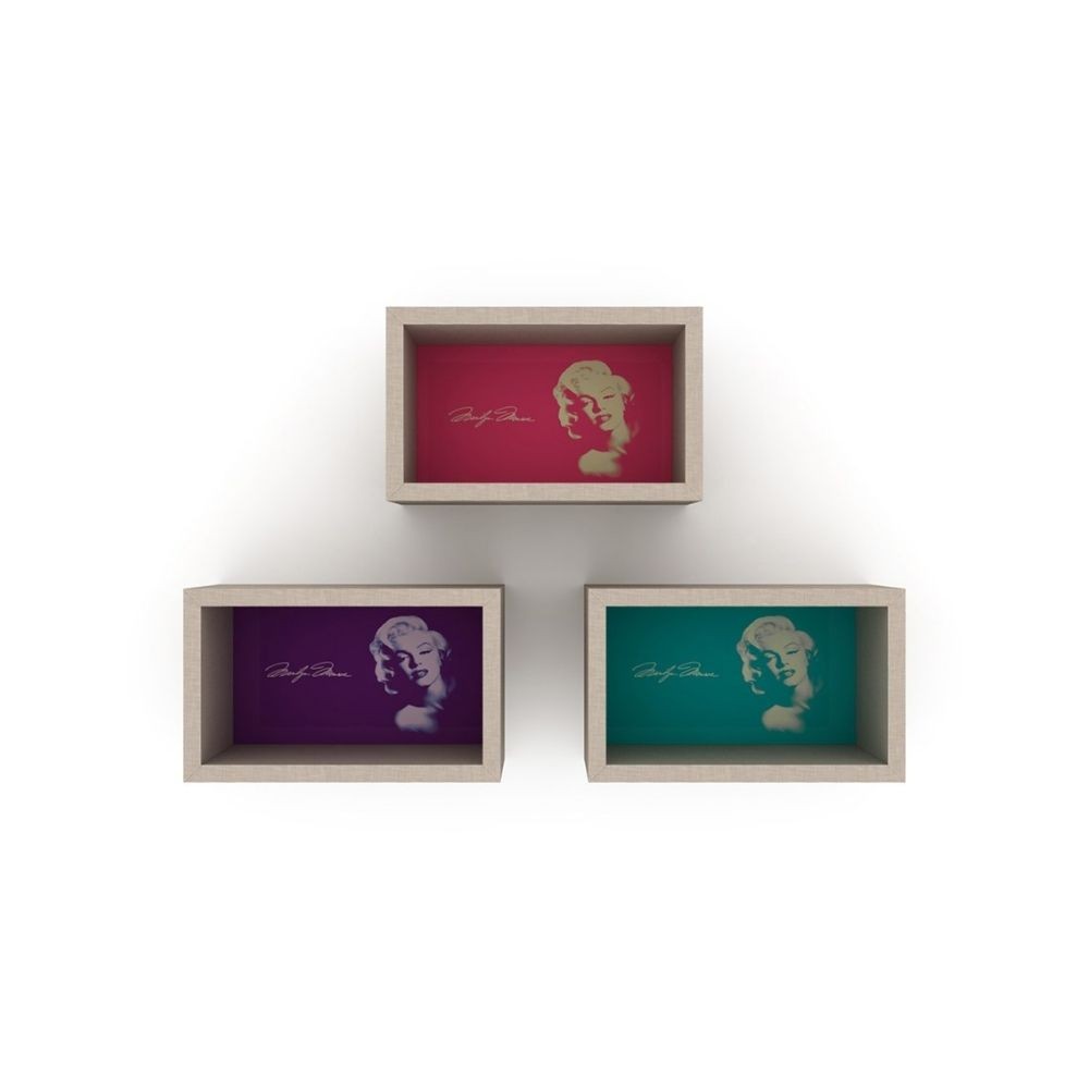 Libreria pensile Monroe 37x17x23 cm composta da 3 quadri...