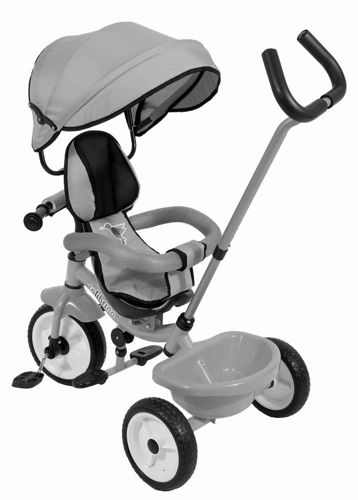 Triciclo a Spinta Seggiolino Reversibile per Bambini Miller Colibrino Arancione...