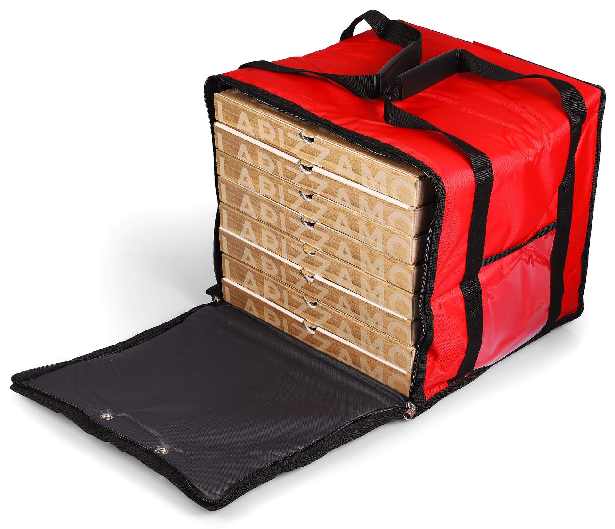 Borsa Termica Porta Pizze da Asporto 8/10 Cartoni Safemi Express 10 Rossa e Nera