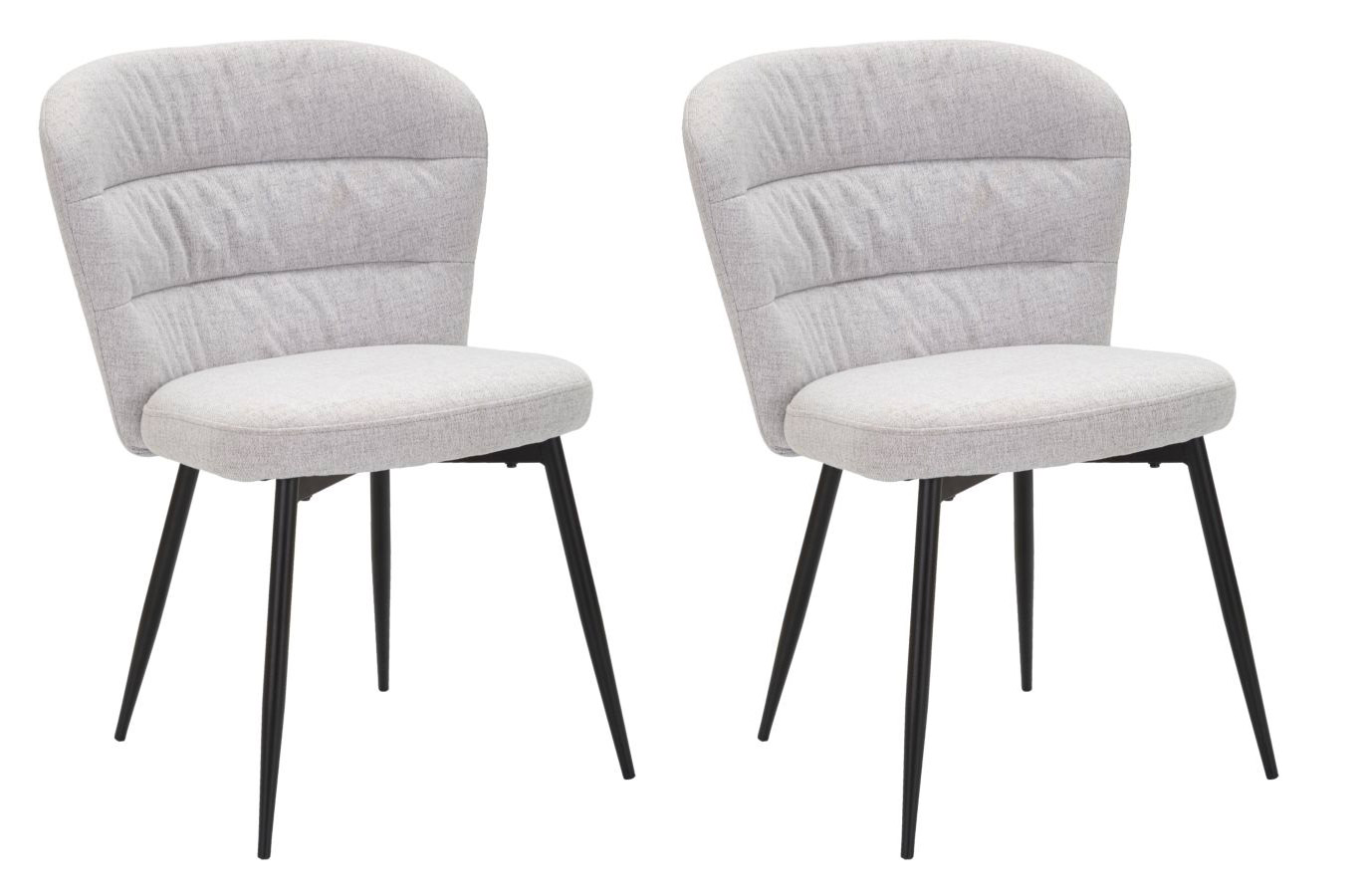 Image of Set 2 Sedie Losanna 58x85x60,5 cm in Tessuto Grigio/Nero