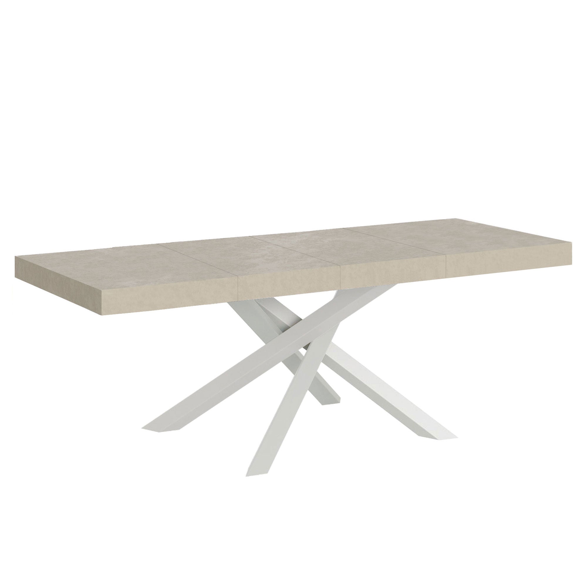 Tavolo Allungabile 180-440x90x77 cm Volantis Premium Cashmere Telaio Bianco
