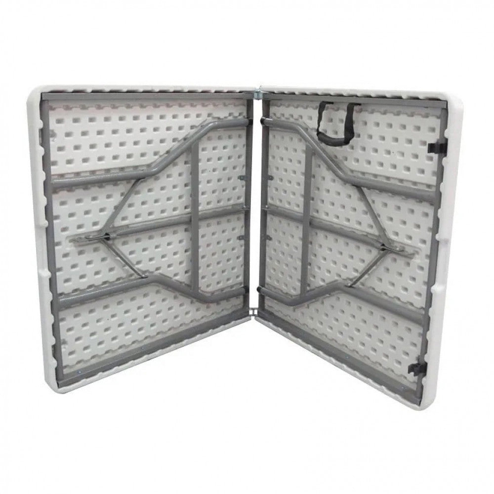 Tavolo Catering Pieghevole 240x76x74 h cm in Acciaio Bianco...