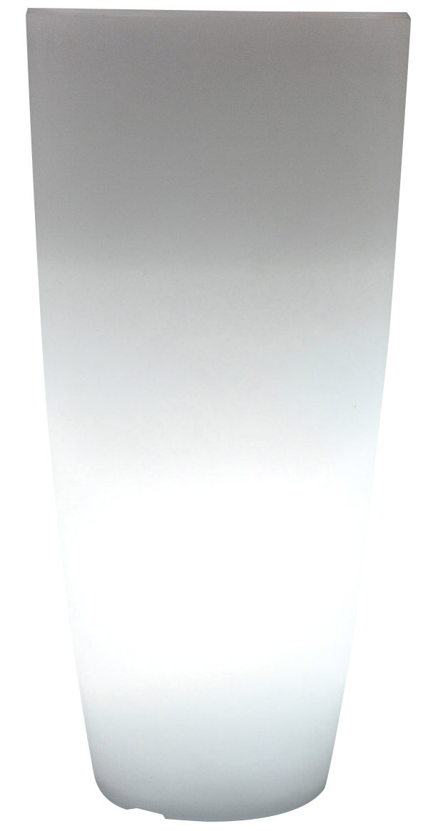 Image of Vaso Luminoso Tondo Ø40x90 cm in Resina Bauer Bianco Ghiaccio