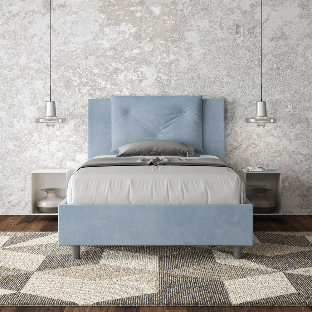 Letto Singolo 80x190 cm con Rete Appia Azzurro...