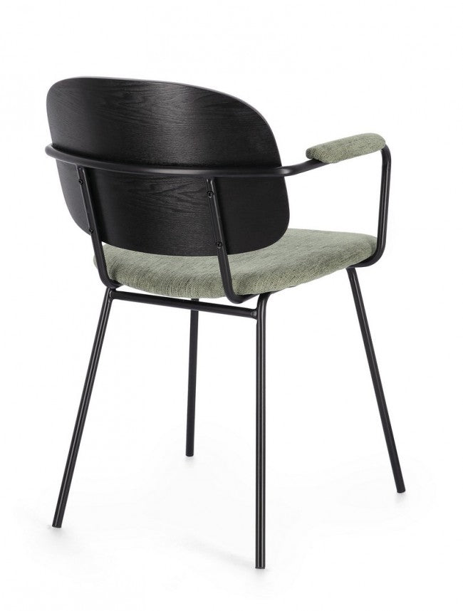 Set 2 Sedie 57x60x80 cm Sienna in Tessuto Verde...