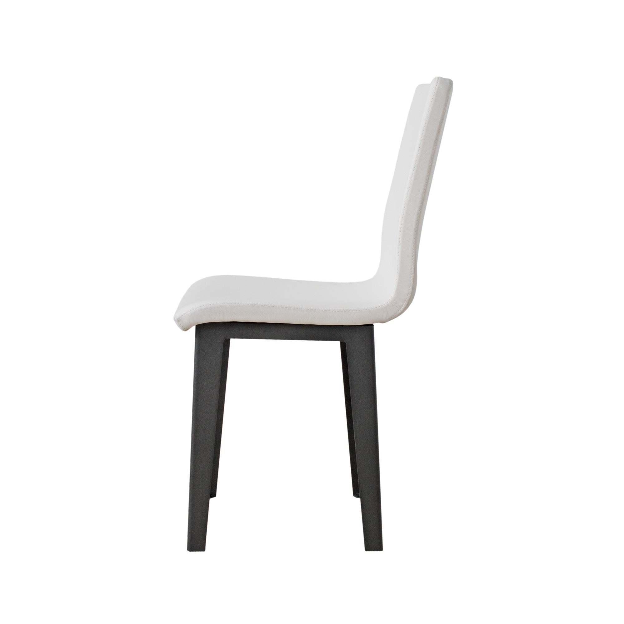 Image of Sedia 40/44x42x86 cm Armida gambe Antracite in Similpelle Bianco