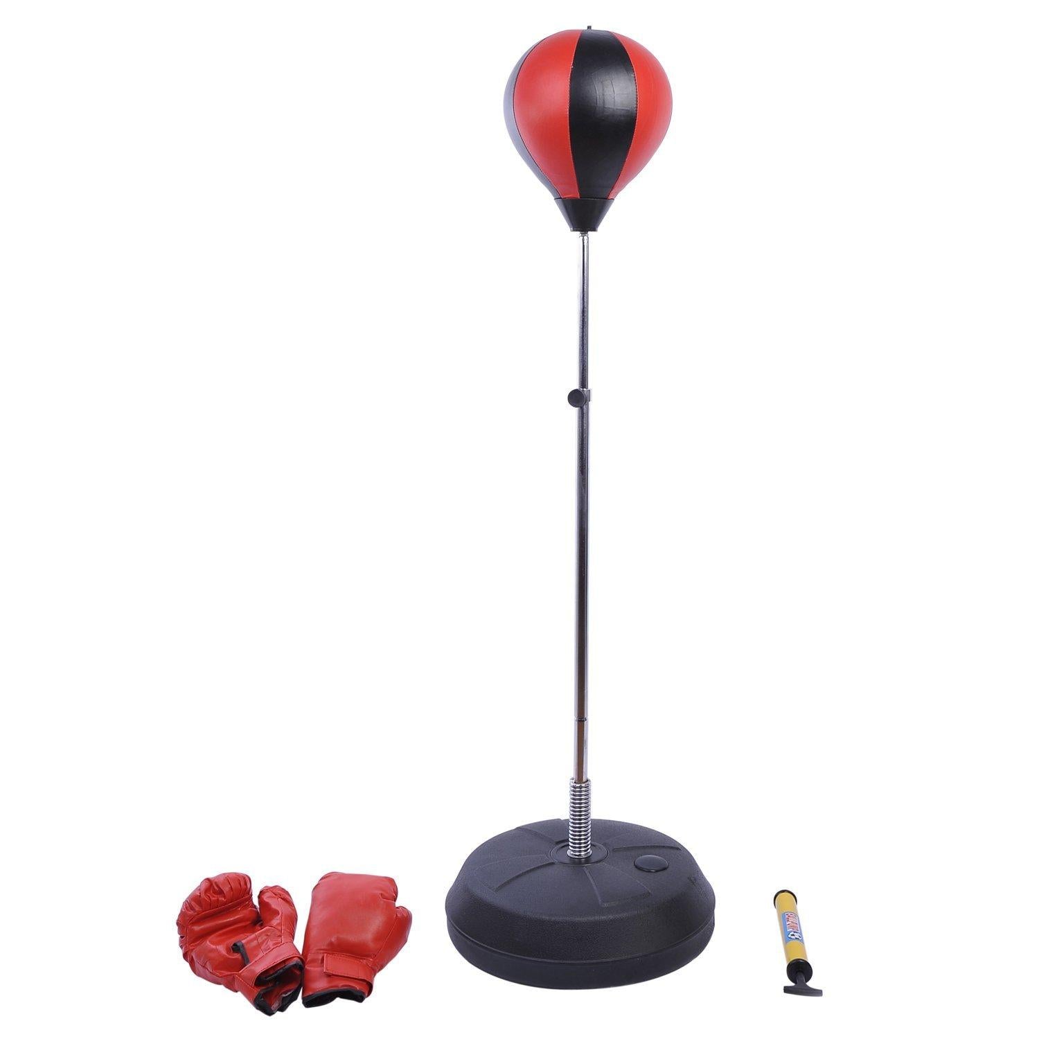 Sacco da Boxe Punching Ball con Guantoni e Pompa 