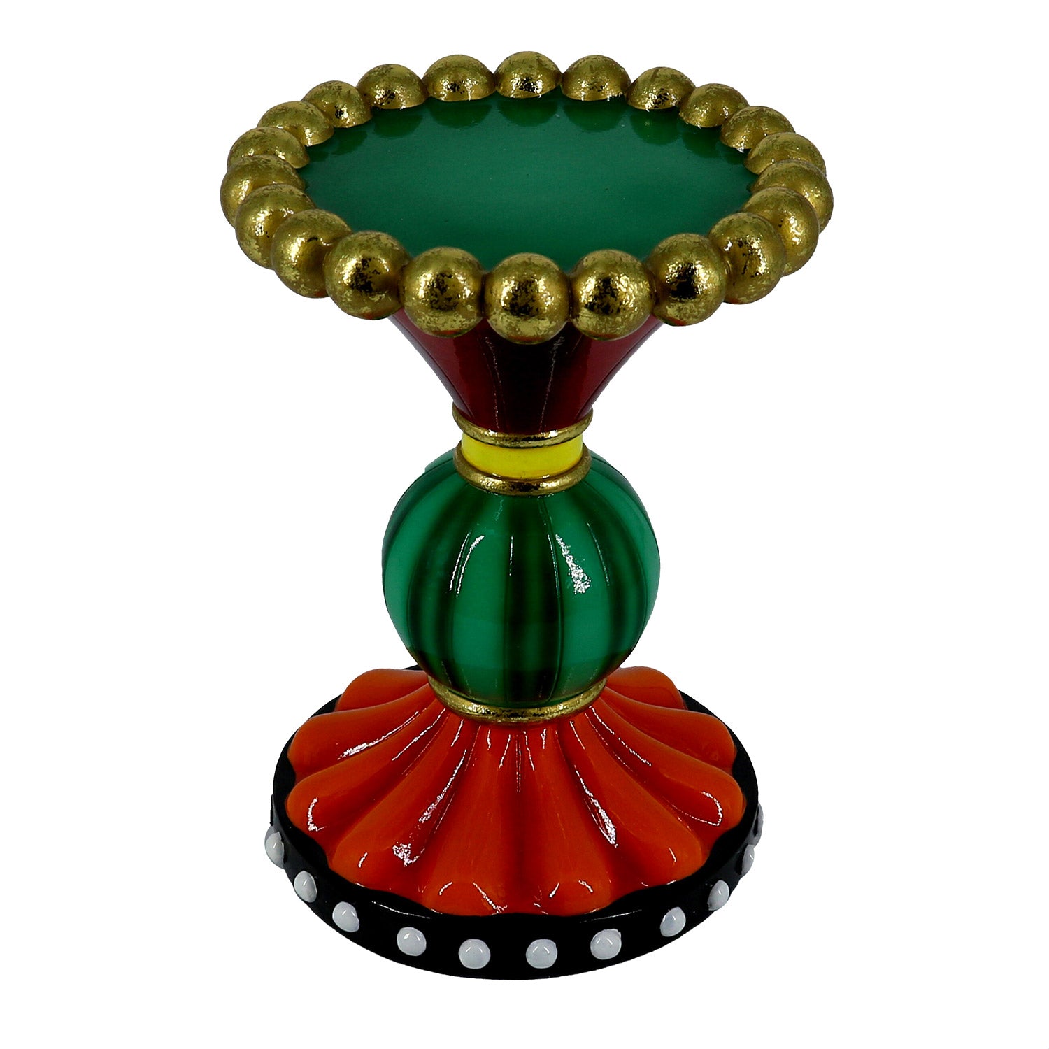 Image of Portacandele in Resina verde rosso cm Ø14,7xh19,7