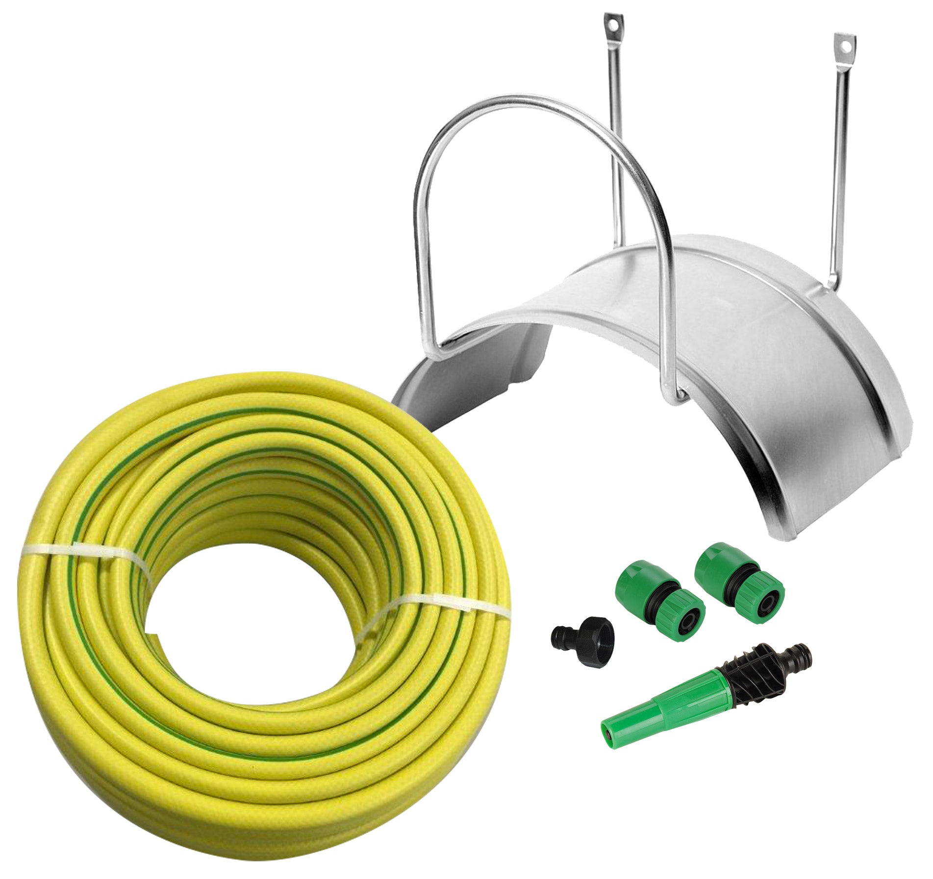 Kit Portatubo da Muro in Acciaio con Tubo 25m e Accessori Agrati