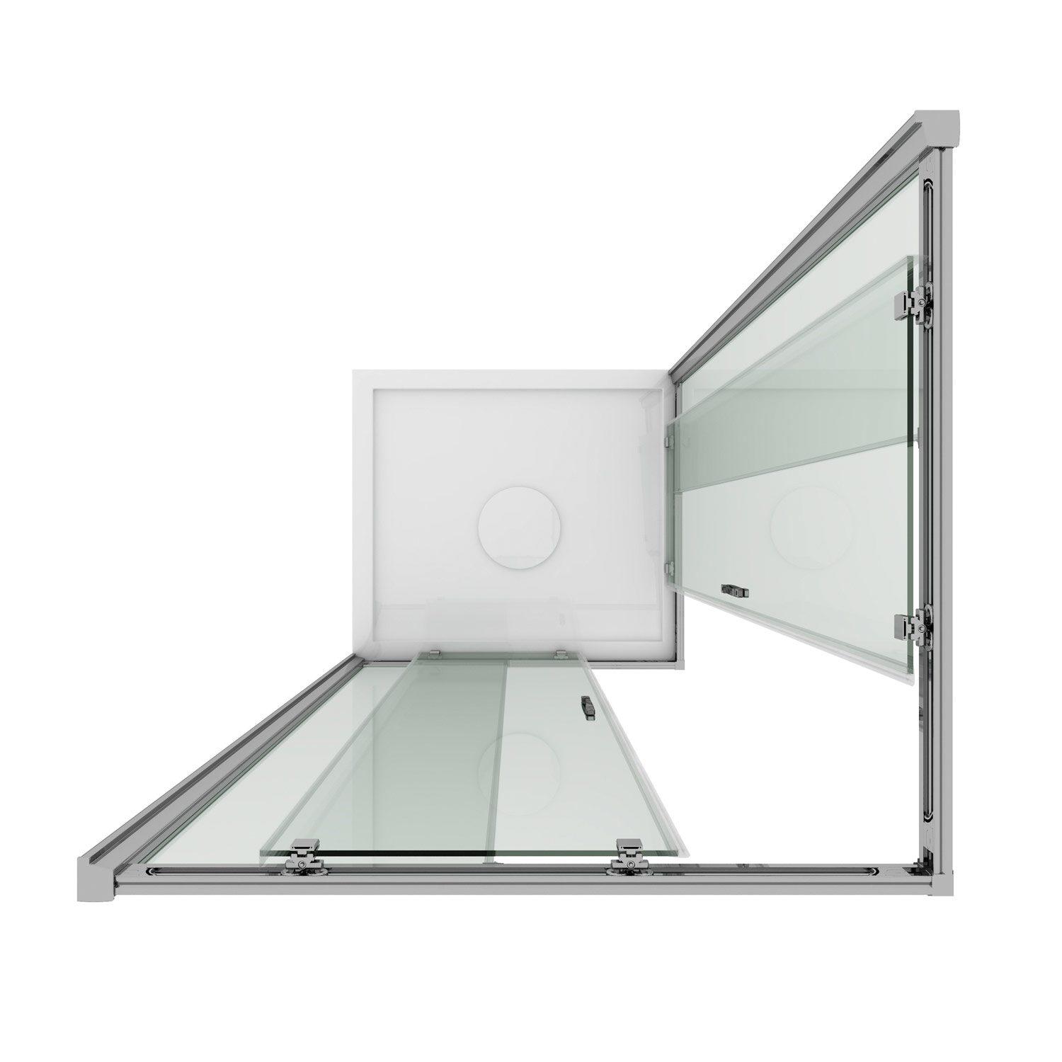 Box Doccia Angolare 120x120 cm 2 Ante Scorrevoli in Cristallo Trasparente 6mm H198 Fosterberg Odense...