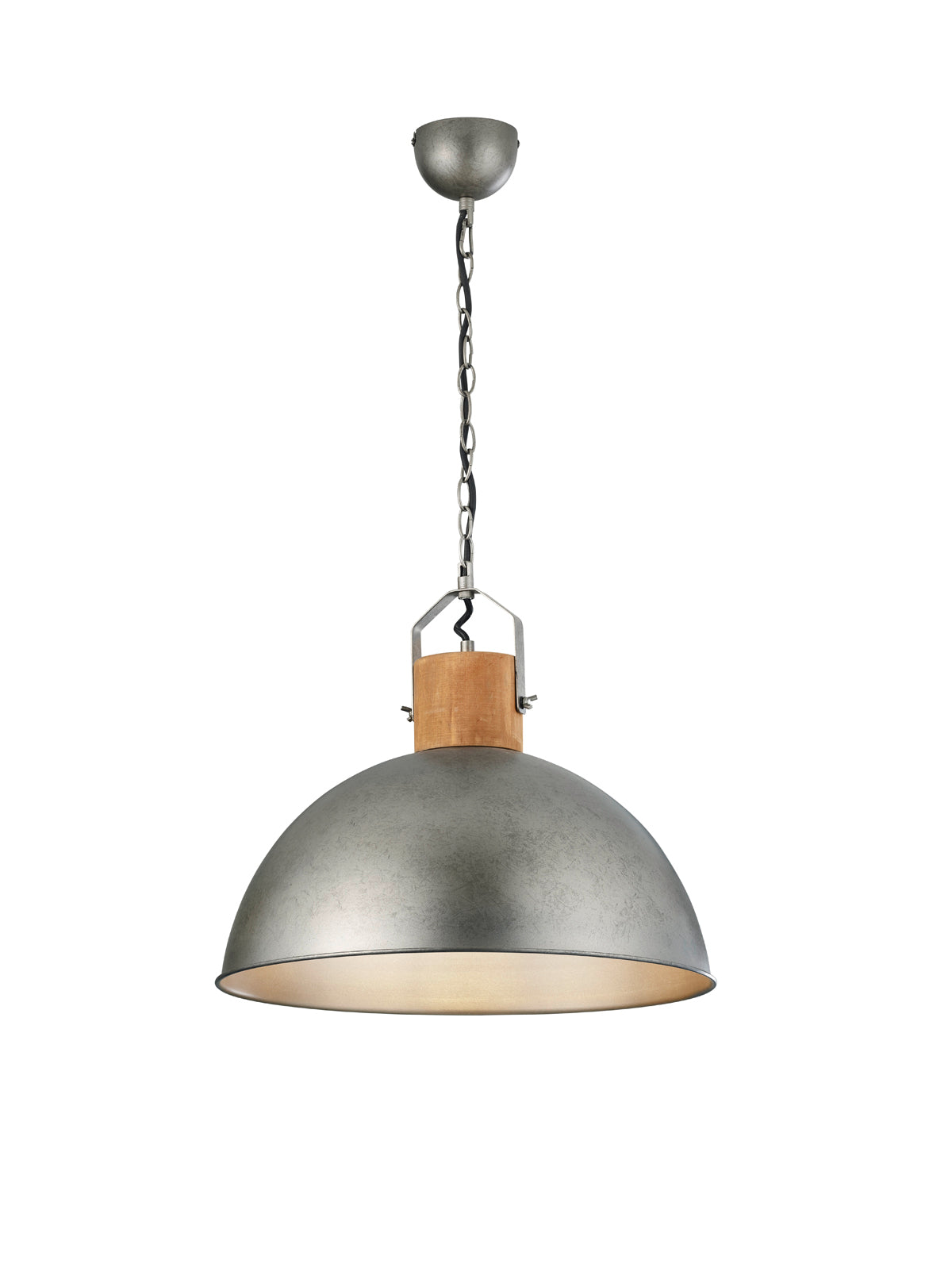 Image of Lampada a Sospensione da Interno E27 in Metallo Nickel Anticato