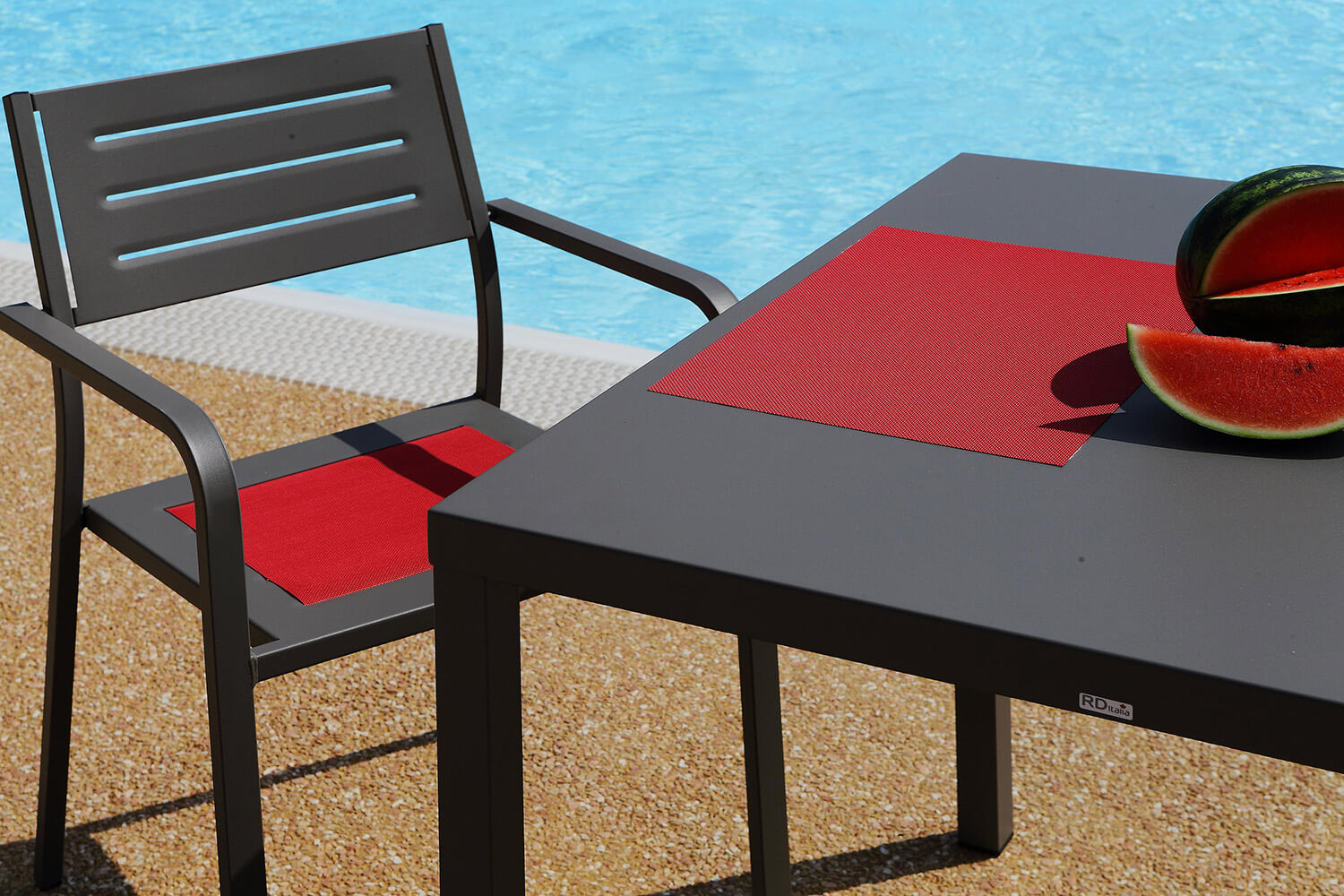 Tavolo da Giardino 80x80 cm in Acciaio RD Italia Dorio Antracite...