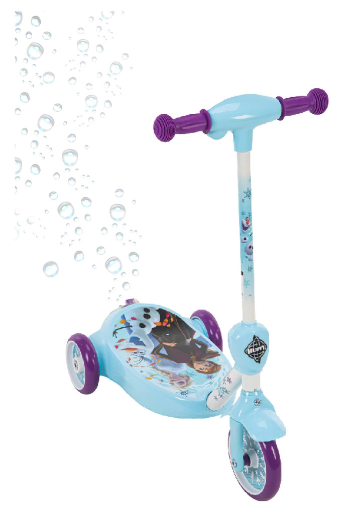Image of Monopattino Elettrico a Batteria 3 Ruote per Bambini Sparabolle con Licenza Disney Frozen