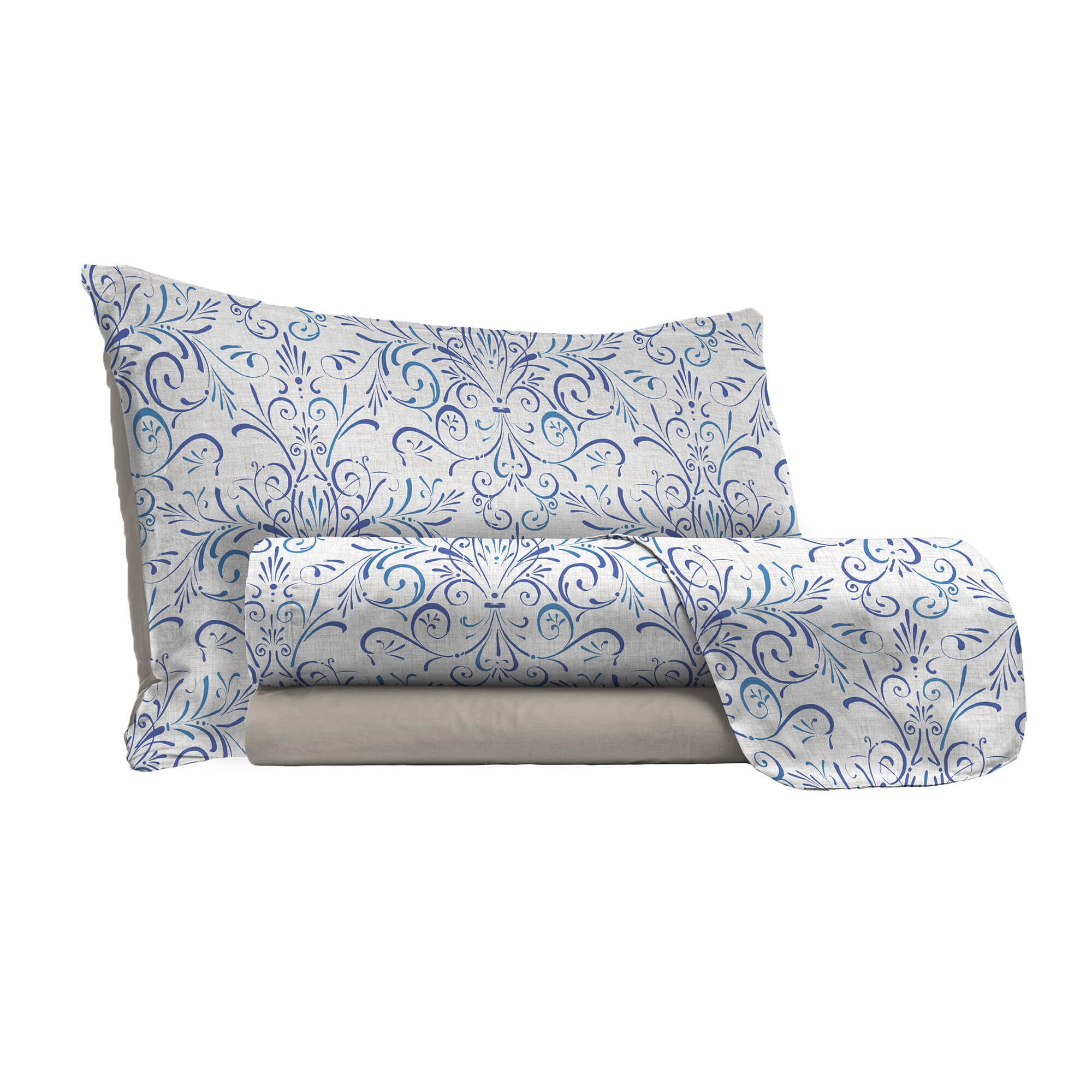 Set Lenzuola Singolo con Stampa Sopra Sotto e Federe Ornato Tex 