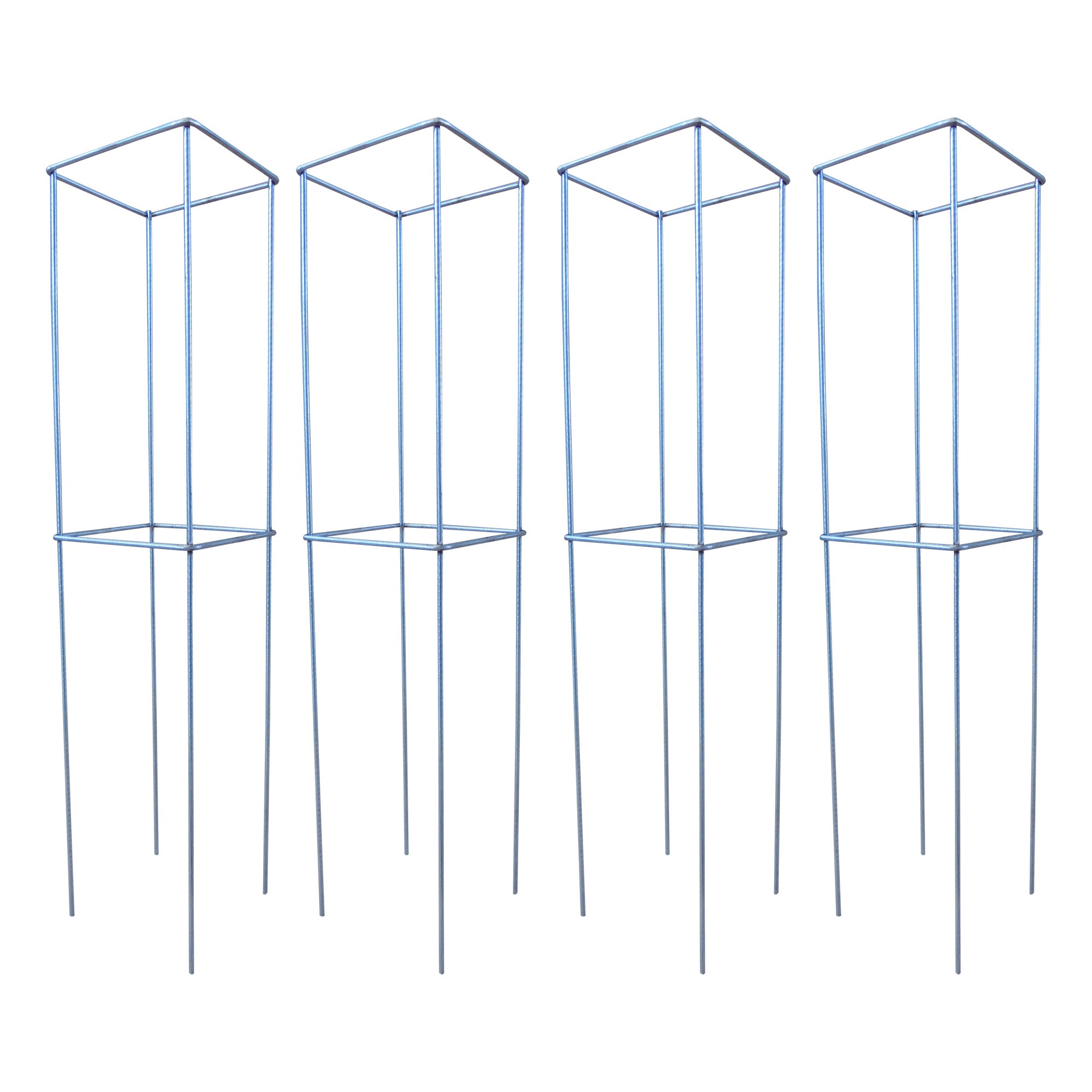 Set 4 Sostegni per Piante 20x20xH86,5 cm in Acciaio Zincato Agrati...