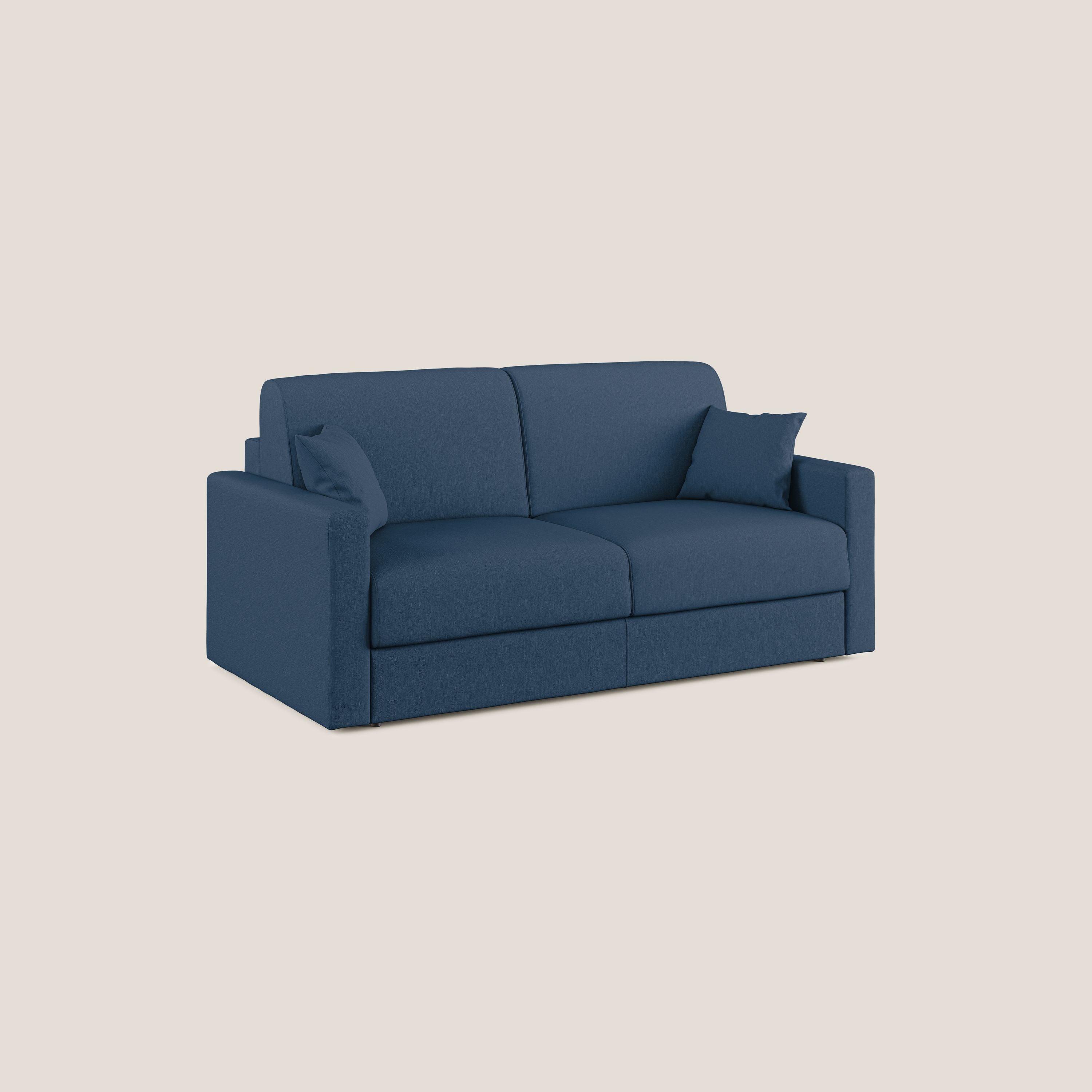 Divano Letto 3 Posti 186x92x96 cm in Tessuto Blu