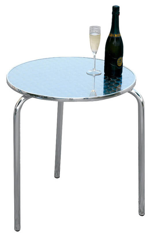 Image of Tavolino Tondo da Giardino Ø60 cm in Alluminio Vorghini argento