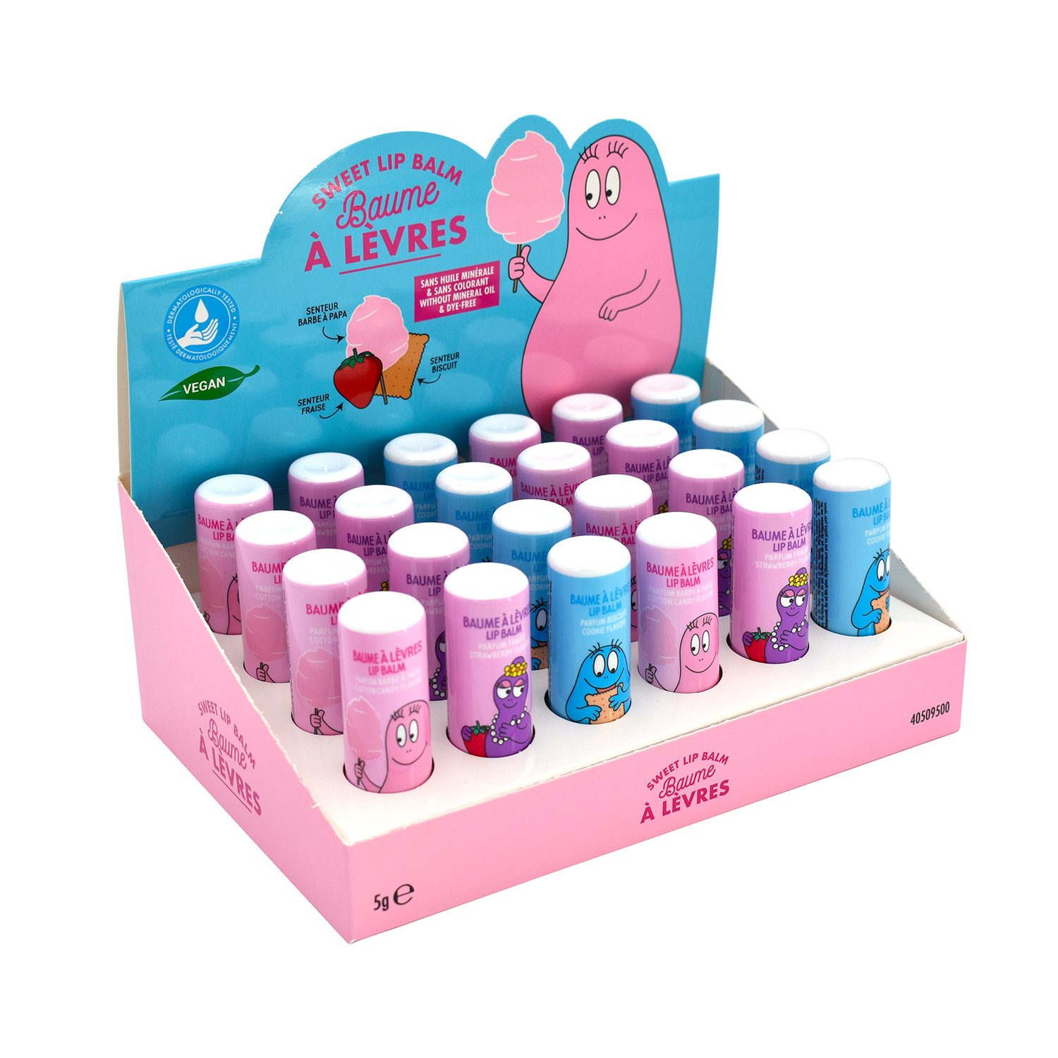 Image of Set 24 Burro Cacao Barbapapà per Bambini da 5 gr 3 Gusti Assortiti