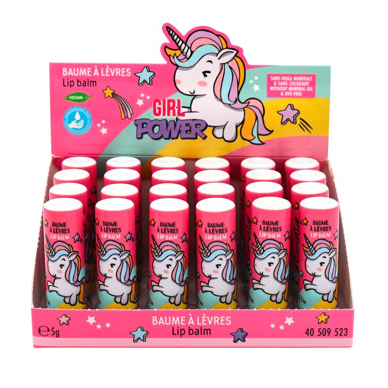 Image of Set 24 Burro Cacao Unicorno per Bambini da 5 gr Gusto Fragola