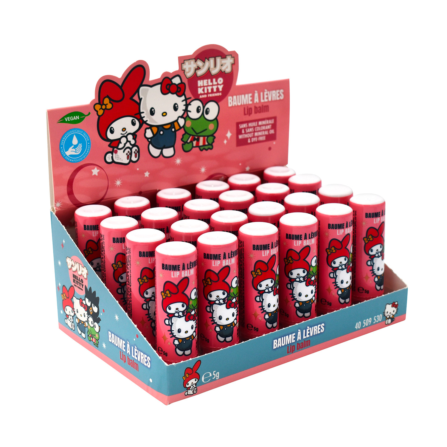 Image of Set 24 Burro Cacao Hello Kitty per Bambini da 5 gr Gusto Fragola