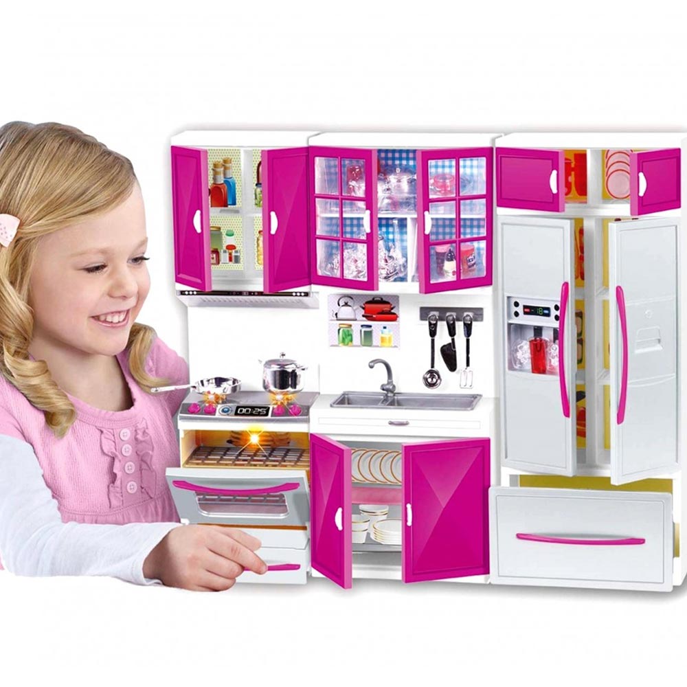 Image of Cucina per Bambole Giocattolo Bambini con Forno Luci Suoni e Accessori Gioco