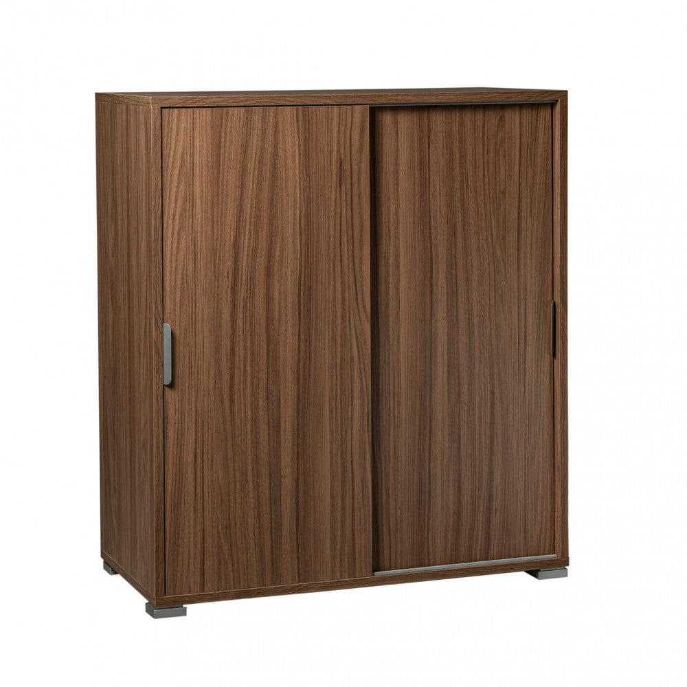 Mobiletto 2 Ante Scorrevoli 75x38x85 h cm in Truciolare bilaminato Noce