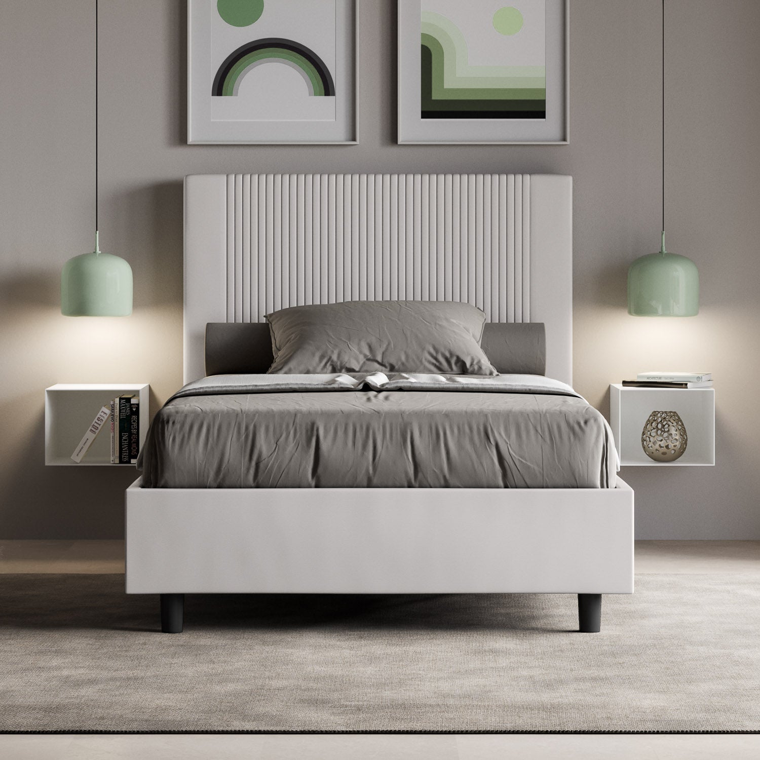 Letto Matrimoniale Extra Large 200x200 cm con Rete Goya Bianco...