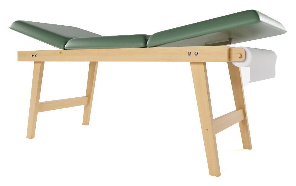Image of Lettino da Massaggio Visita Fisioterapia Fisso 3 Sezioni 190x70x75 cm 200 Kg Giano Verde