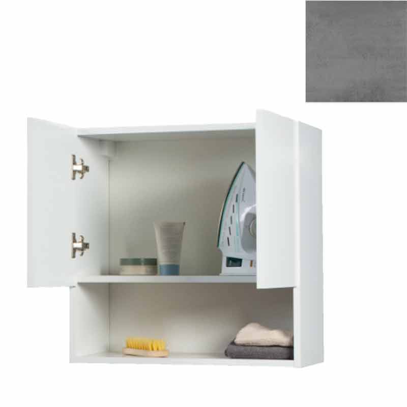 Pensile Bagno Lavanderia con 2 Ante e Vano a Giorno 57,5x27x58 cm in Nobilitato Grigio Cemento...