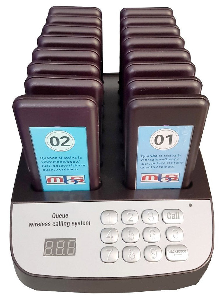 Sistema Wireless per la Gestione delle File nella Ristorazione 16 Ricevitori MBS-CQ1