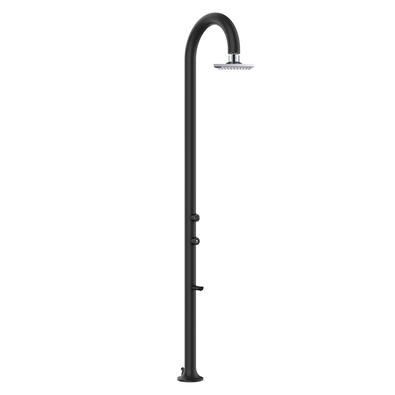 Doccia da Giardino in Alluminio Soffione I-switch Quadrato con Termometro LCD Sined Luna Alu Nero