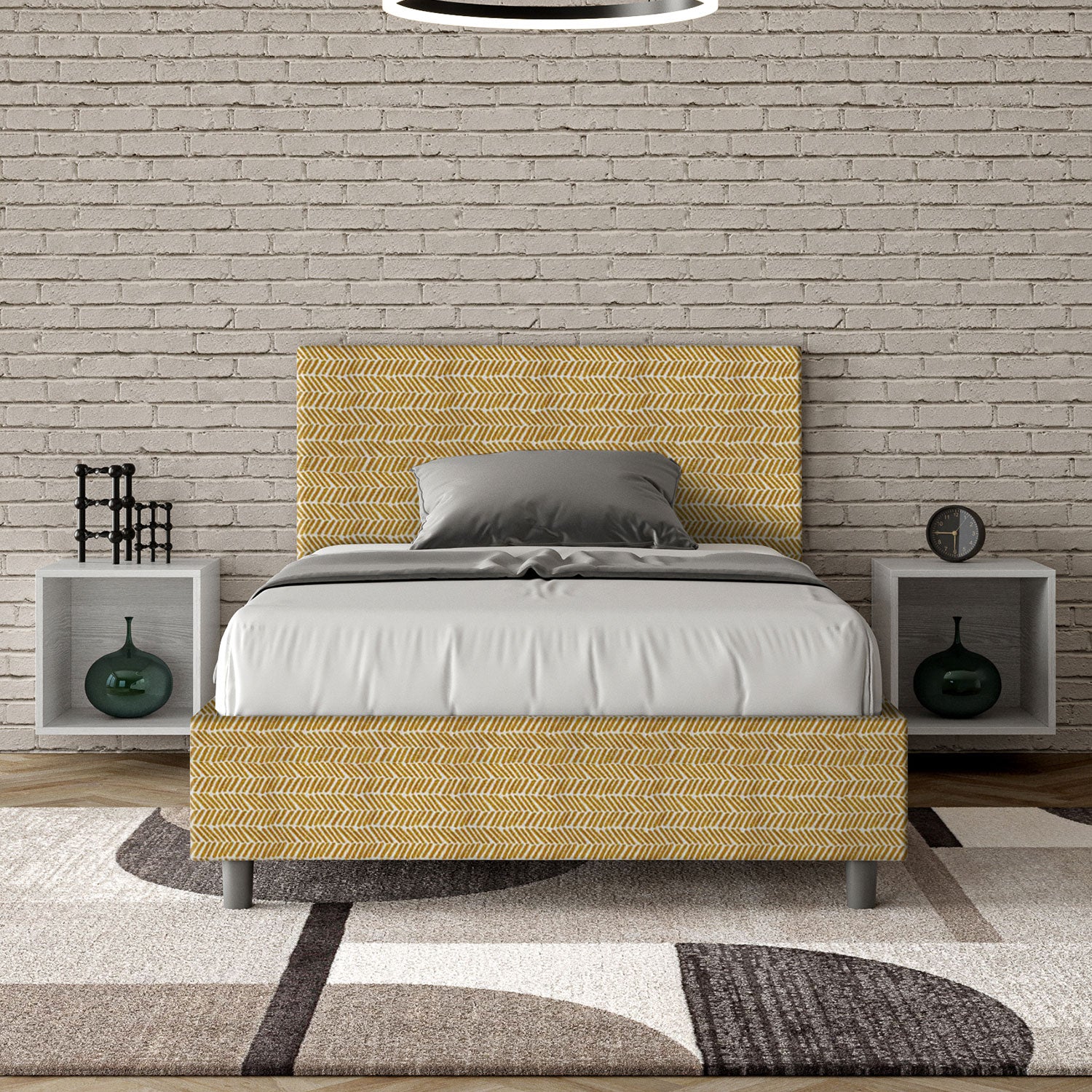 Letto 1 Piazza e Mezzo 120x200 cm Senza Rete Adele Aragona 3 Giallo...