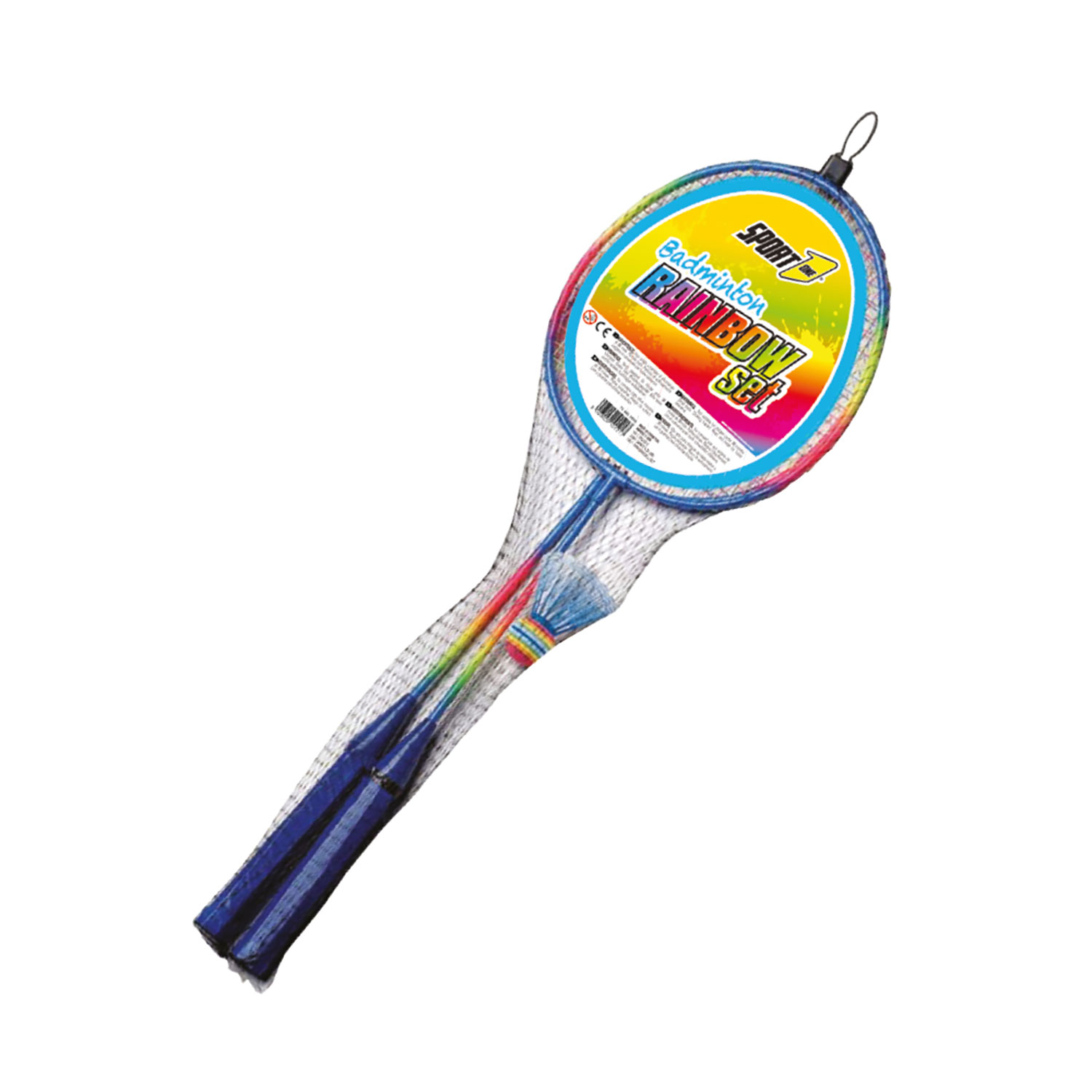 Set Badminton Rainbow Gioco Outdoor per Adulti e Bambini 2 Racchette e Volano Arcobaleno...