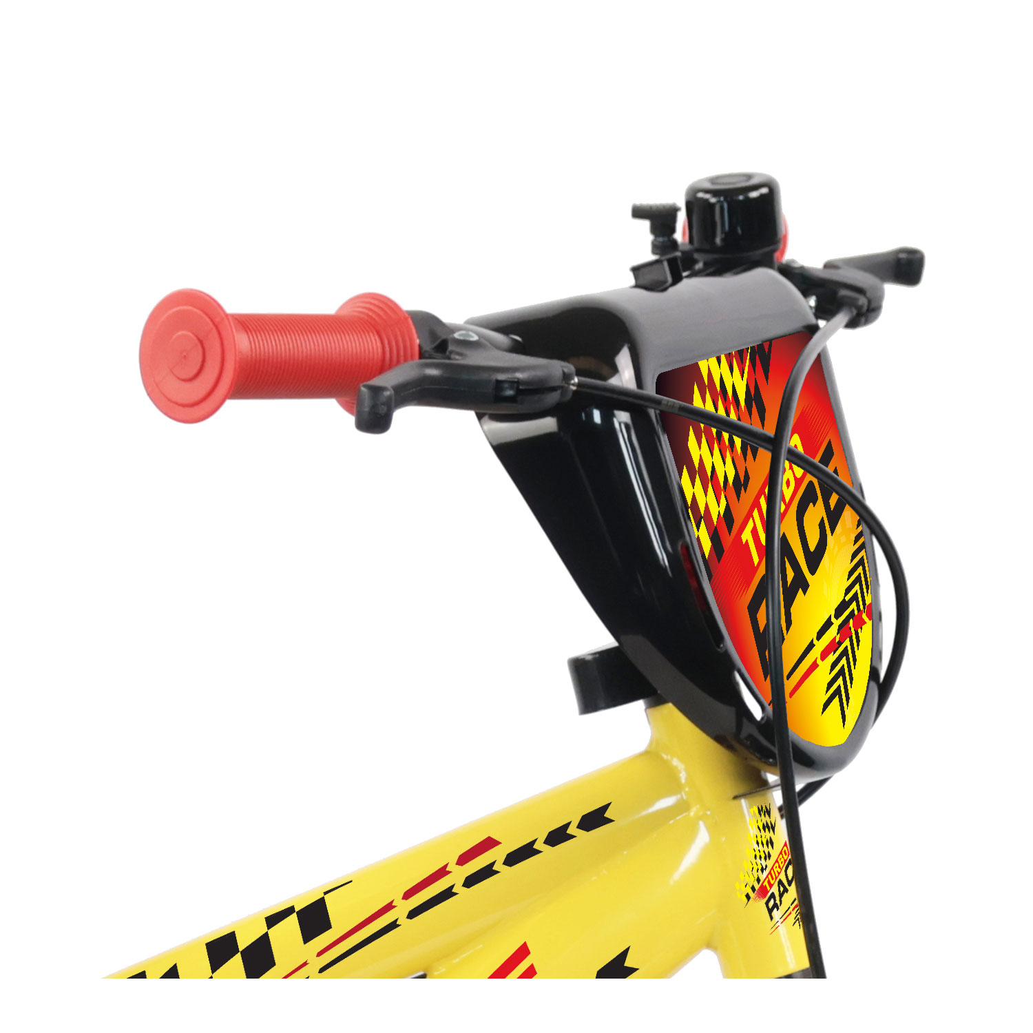 Bicicletta per Bambini 14" Turbo Race Freni Caliper e Stabilizzatori in Acciaio Hi-Ten Giallo...