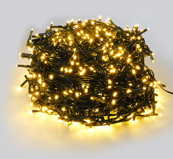 Luci di Natale Filo 900 LED 3m Luce Calda Cavo Verde...