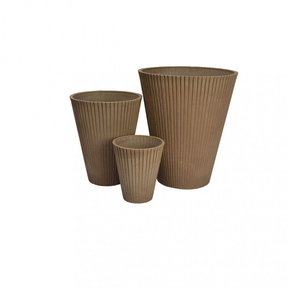 Vaso Grande Iris Ø39x46 cm in Fibra sintetica Taupe...