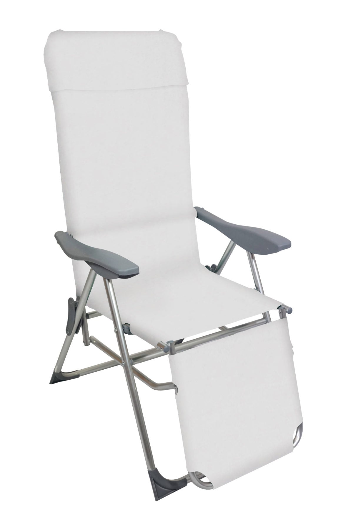 Set 4 Sedie a Sdraio Reclinabili Pieghevoli 59x76x109 cm con Poggiapiedi in Alluminio e Textilene A...